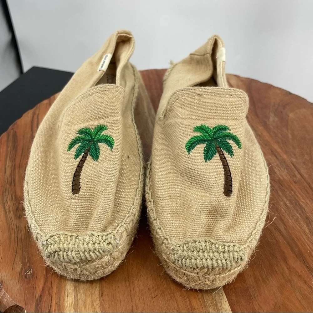 Soludos Palm Tree Espadrilles‎ Smoking Slipper Sz 7 canvas tropical